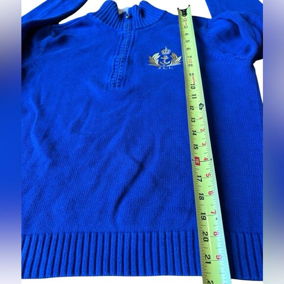 Lauren Jeans Co Ralph Lauren Quarter Zip Knit Sweater Womens Medium Blue - Picture 9 of 10